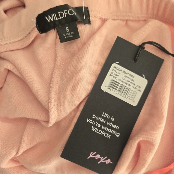New Wildfox Sketchy Heart Knox Pink Jogger Sweatpants Valentine's NWT - Picture 9 of 10